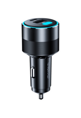 Автозарядка 3xUSB 124W (2xUSB-C+USB-A) PD3.0 100W чорна Choetech