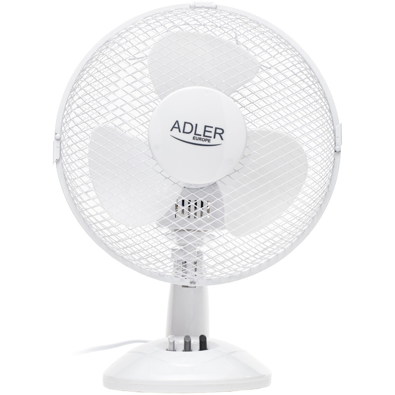 Вентилятор AdlerAD 7302 white настільний/ 45Вт/ D=23см/ автоповорот/ білий
