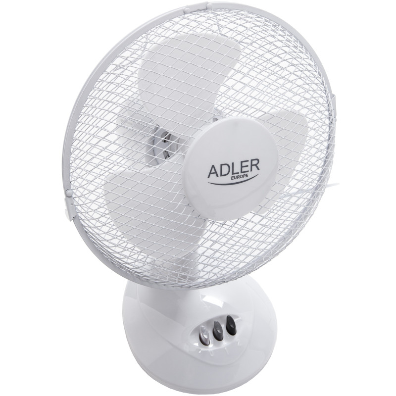Вентилятор AdlerAD 7302 white настільний/ 45Вт/ D=23см/ автоповорот/ білий
