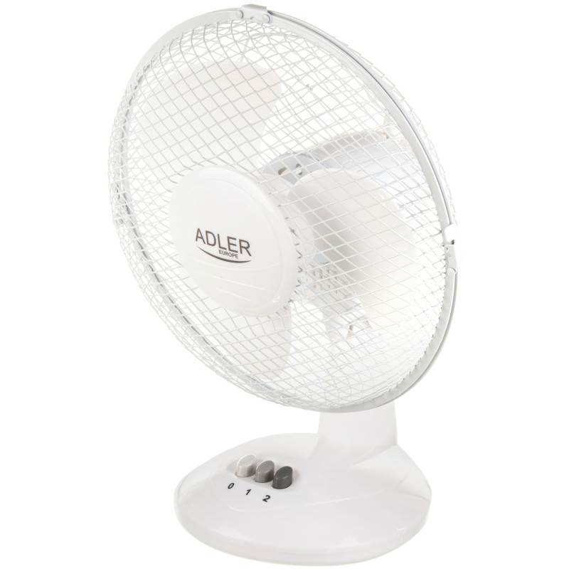 Вентилятор AdlerAD 7302 white настільний/ 45Вт/ D=23см/ автоповорот/ білий
