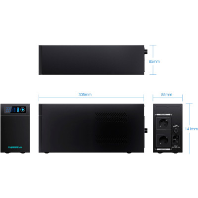 ДБЖ Marsriva MR-UF1200L, 1200ВА/950Вт, Line-Interactive, LED version, з літієвою батареєю