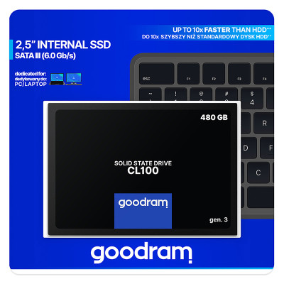 SSD 480Gb GoodRAM CL100 SATA III 2.5` TLC, Retail SSD 480Gb GoodRAM CL100 SATA III 2.5` TLC, Retail