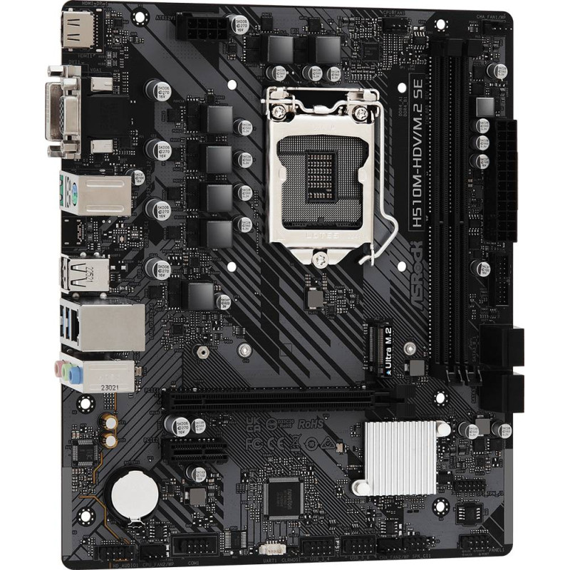 ASRock H510M-HDV/M.2 SE (1200/H470, 2*DDR4, 1xPCIex16, HDMI/DVI/VGA, 4xSATA, M.2, GLan, 7.1ch, mATX)