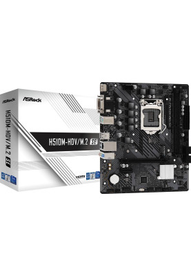 ASRock H510M-HDV/M.2 SE (1200/H470, 2*DDR4, 1xPCIex16, HDMI/DVI/VGA, 4xSATA, M.2, GLan, 7.1ch, mATX)