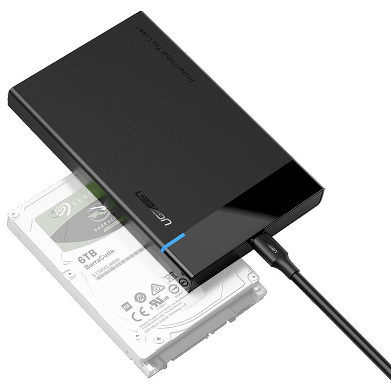 Зовнішня кишеня для 2.5" HDD/SSD Ugreen USB 3.1 US221 Black