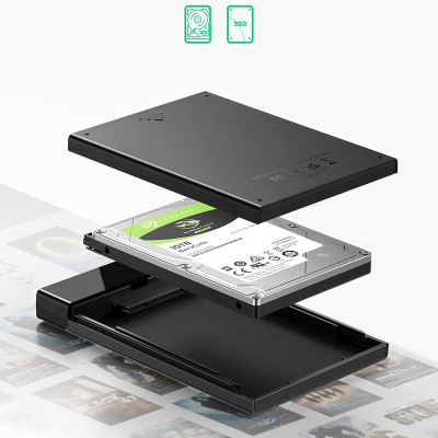 Зовнішня кишеня для 2.5" HDD/SSD Ugreen USB 3.1 US221 Black Зовнішня кишеня для 2.5" HDD/SSD Ugreen USB 3.1 US221 Black
