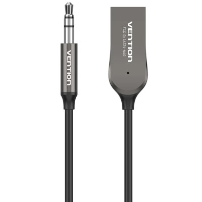 автомобільний аудіоприймач AUX TRS 3.5мм USB Bluetooth 5.0 Coiled Cable 1.5M Gray Zinc Alloy