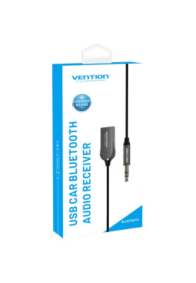 автомобільний аудіоприймач AUX TRS 3.5мм USB Bluetooth 5.0 Coiled Cable 1.5M Gray Zinc Alloy