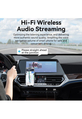 автомобільний аудіоприймач AUX TRS 3.5мм USB Bluetooth 5.0 Coiled Cable 1.5M Gray Zinc Alloy