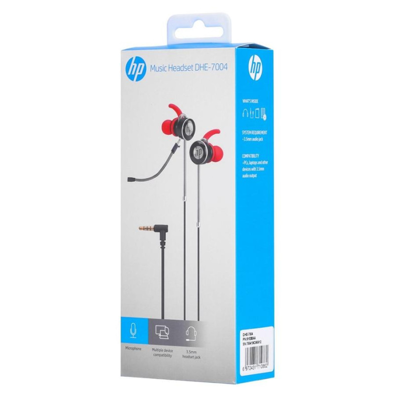 Навушники з мікрофоном HP DHE-7004 (ігрова мобільна гарнітура) Red