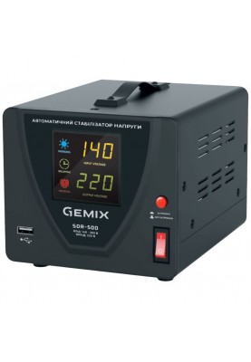 Стабілізатор напруги Gemix SDR-500, 500ВА/350Вт, Ступінчастий