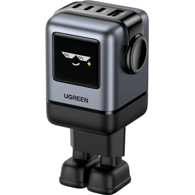 Зарядний пристрій 4xUSB 100W (3xUSB-C+USB-A) Gan Robot tech Fast Charger Сірий X688 Ugreen
