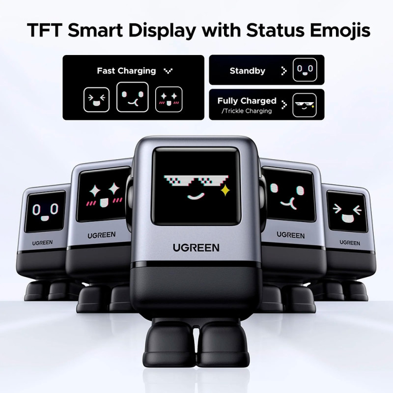 Зарядний пристрій 4xUSB 100W (3xUSB-C+USB-A) Gan Robot tech Fast Charger Сірий X688 Ugreen