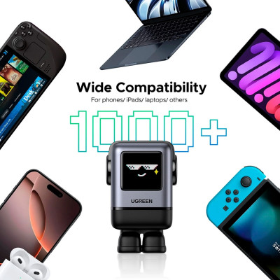 Зарядний пристрій 4xUSB 100W (3xUSB-C+USB-A) Gan Robot tech Fast Charger Сірий X688 Ugreen Зарядний пристрій 4xUSB 100W (3xUSB-C+USB-A) Gan Robot tech Fast Charger Сірий X688 Ugreen