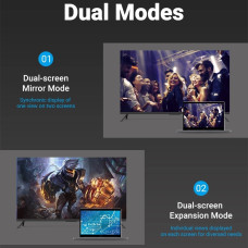 Кабель VGA 15M-15M, 10.0 м, з ферритами, чорний Vention