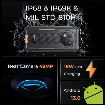 Смартфон Oukitel WP28 6.5`HD+ /8GB+256GB/ T606 /10600mAh /48+5Мп/ IP69K /NFC Green Смартфон Oukitel WP28 6.5`HD+ /8GB+256GB/ T606 /10600mAh /48+5Мп/ IP69K /NFC Green