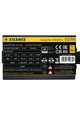 БЖ 650W Xilence XP650R12 Gaming Gold Series, 120mm, >90%, Retail Box