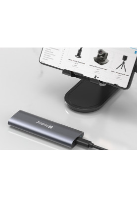 Зовнішня кишеня для SSD M.2, (NVMe) M-Key USB Type-C 3.2 сіра Sandberg