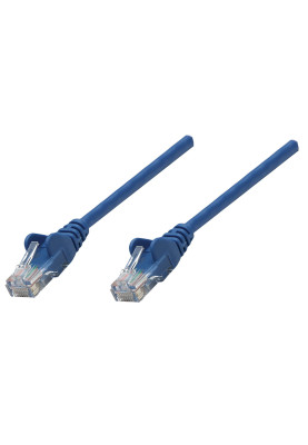 Патчкорд UTP Cat.5e ( 0.25м синій), Intellinet, Біметал, ССА