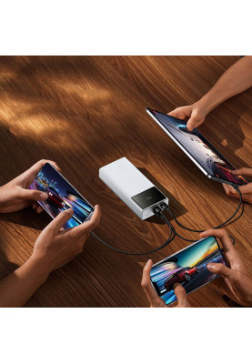УМБ Baseus Star Lord Display 30000mAh 22.5W, 2хUSB-A QC3.0, In USB-C Li-pol + Cable Type-C, white
