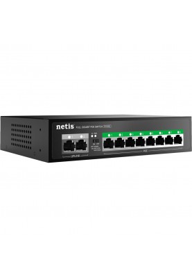 Комутатор Netis P110GC 10xGE (8xPoE, 2xUplink), 120Вт, Некерований