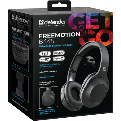 Гарнітура Defender FreeMotion B445  Bluetooth, Black
