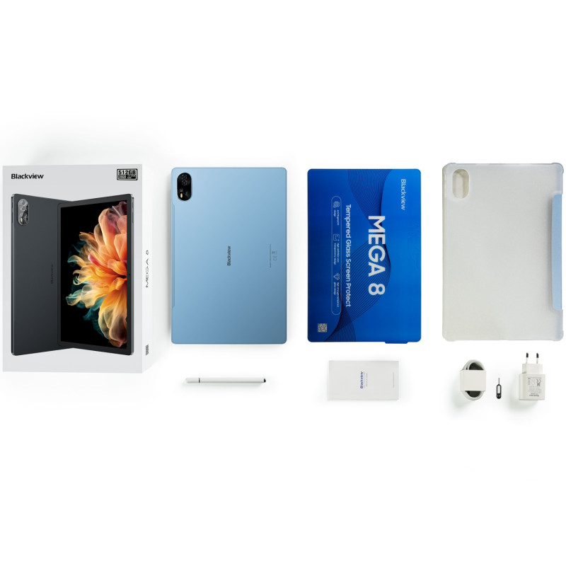 Планшет Blackview MEGA 8 13" FHD+ /12GB/256GB/ T620 /11000mAh/ 50+13Мп /LTE Чохол+ стилус Grey