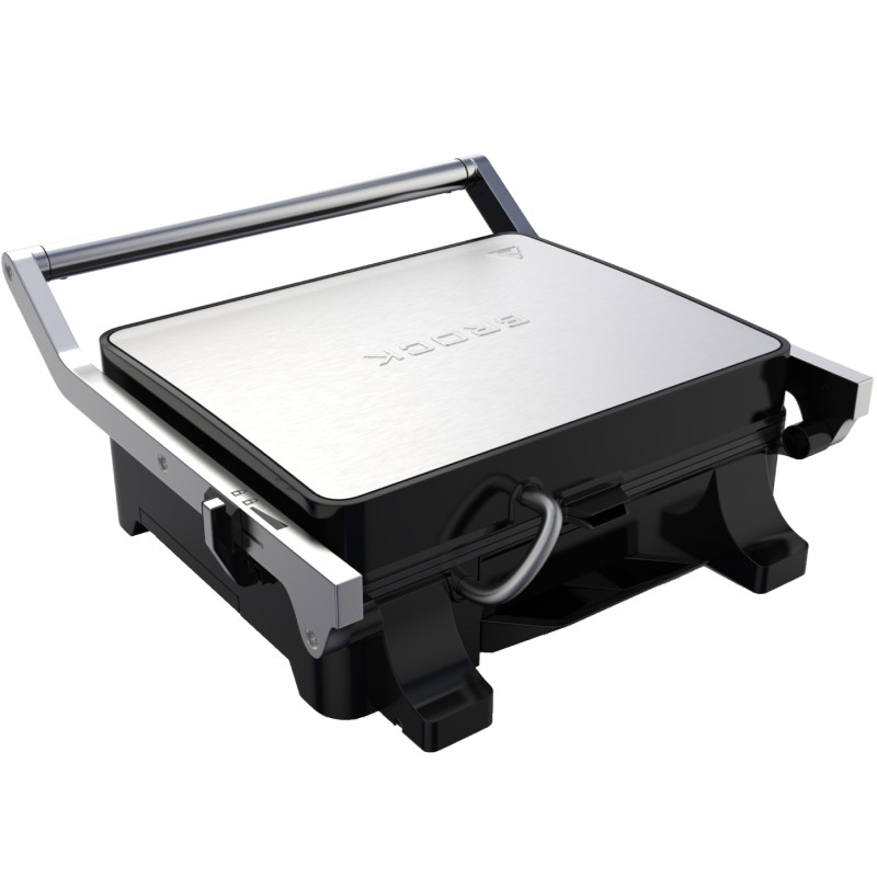 Електрогриль BROCK HCG 5000 SS 2000Вт/30х24 см/ мех.управління/ регулювання висоти/відкриття на 180º