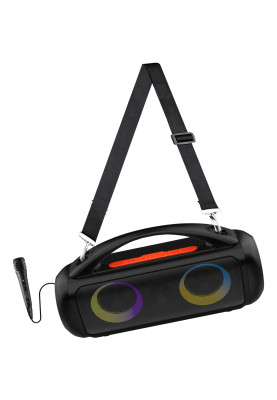 Акустична система 1.0 Media-Tech 60W, Bluetooth/AUX/microSD/MP3/USB/TWS/КАРАОКЕ/RGB,чорна
