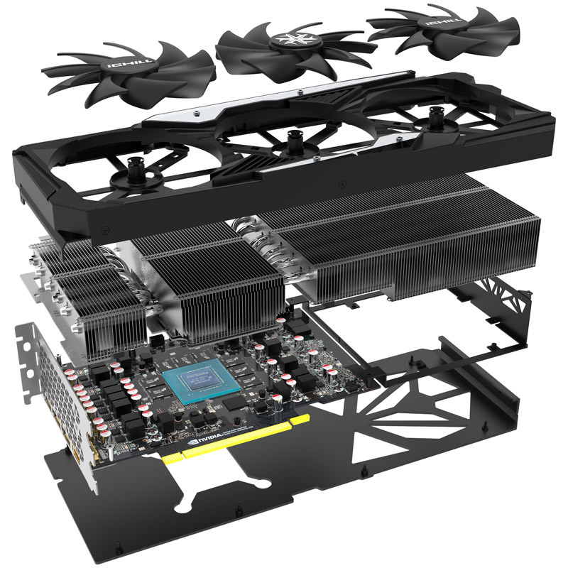 Відеокарта GeForce RTX4080 Inno3D iChill X3, 16GB GDDR6X, 256bit, PCI Express