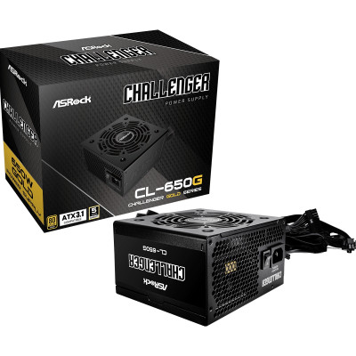 БЖ 650W ASRock Challenger CL-650G 120mm, 80+ Gold, Retail