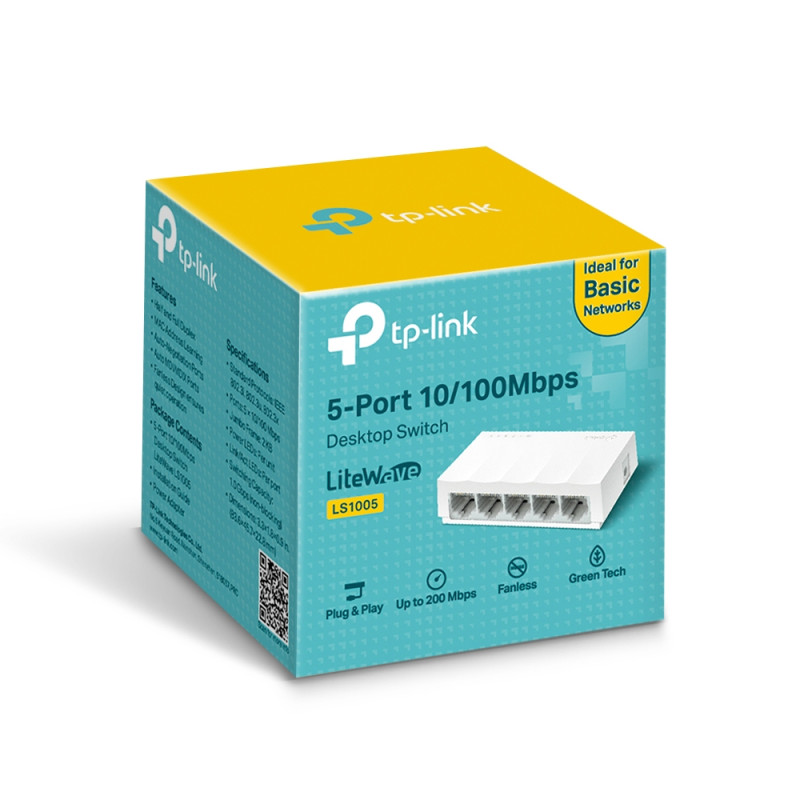 Комутатор TP-Link LiteWave LS1005, 5xFE, некерований, настільний
