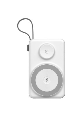 УМБ Choetech Magnetic Wireless 10000mAh 15W PD,QC3.0 USB-A+2USB-C 3in1charg,with build-incable White