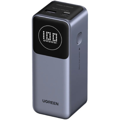УМБ Ugreen 12000mAh 100W  PD,QC, USB-A, USB-С IN/OUT Grey (PB724)