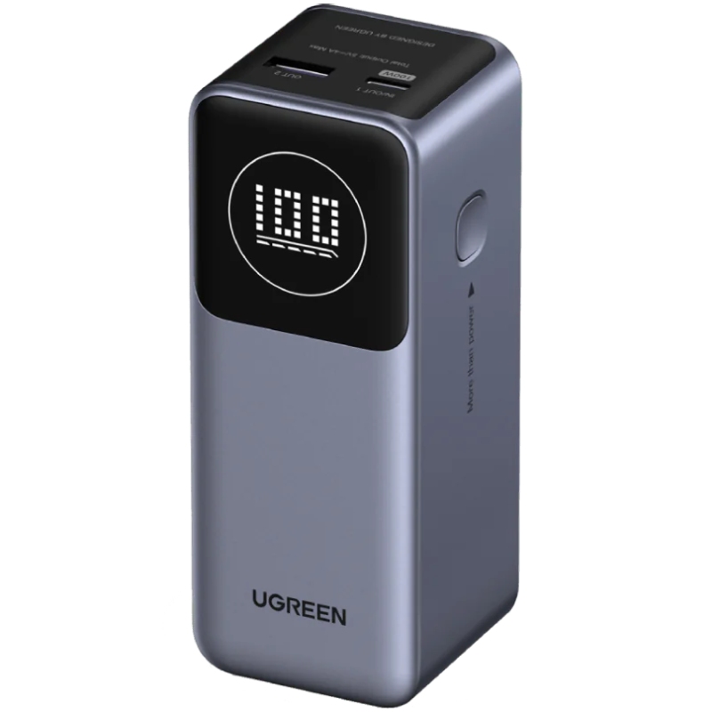 УМБ Ugreen 12000mAh 100W  PD,QC, USB-A, USB-С IN/OUT Grey (PB724)