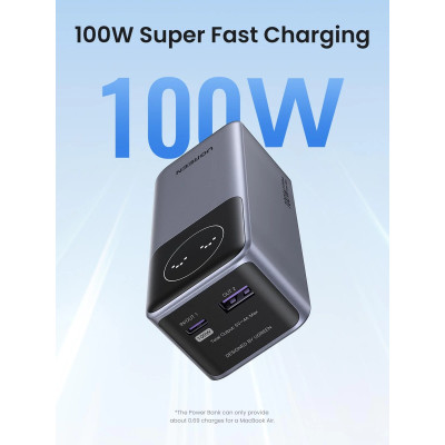 УМБ Ugreen 12000mAh 100W  PD,QC, USB-A, USB-С IN/OUT Grey (PB724)