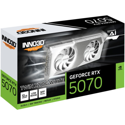 GeForce RTX5070 Inno3D TWIN X2 OC WHITE, 12GB GDDR7, 192bit, PCI Express 5.0 GeForce RTX5070 Inno3D TWIN X2 OC WHITE, 12GB GDDR7, 192bit, PCI Express 5.0