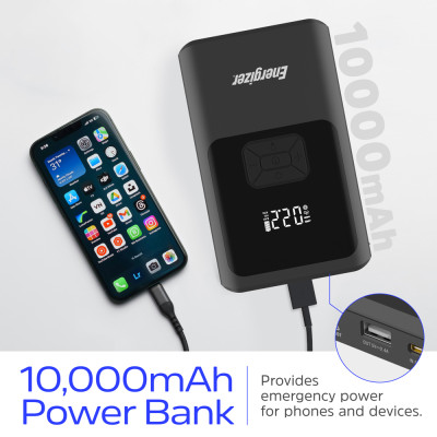 Автомобільний Jump Starter 10000mAh 37W USB-C,USB-A, 160 PSI, ліхтар 2W Energizer Автомобільний Jump Starter 10000mAh 37W USB-C,USB-A, 160 PSI, ліхтар 2W Energizer
