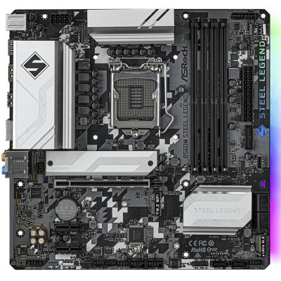 Материнська плата ASRock B560M Steel Legend/REF (1200/B560, 4*DDR4,2xPCIex16, 6xSATAІІІ, 2xM.2, 2.5GLan, 7.1ch, mATX)