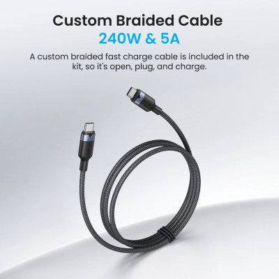 Зарядний пристрій 4xUSB 140W GaN (3хUSB-C+USB-A) + USB-C cable М-М White Vention Зарядний пристрій 4xUSB 140W GaN (3хUSB-C+USB-A) + USB-C cable М-М White Vention