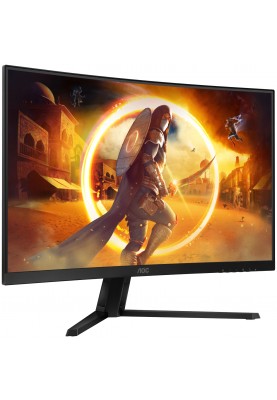 TFT 31.5" AOC CQ32G4VE, VA, QHD, 180Гц, 0,5 мс, вигнутий, 2хHDMI, DP, чорно-сірий