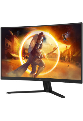 TFT 31.5" AOC CQ32G4VE, VA, QHD, 180Гц, 0,5 мс, вигнутий, 2хHDMI, DP, чорно-сірий