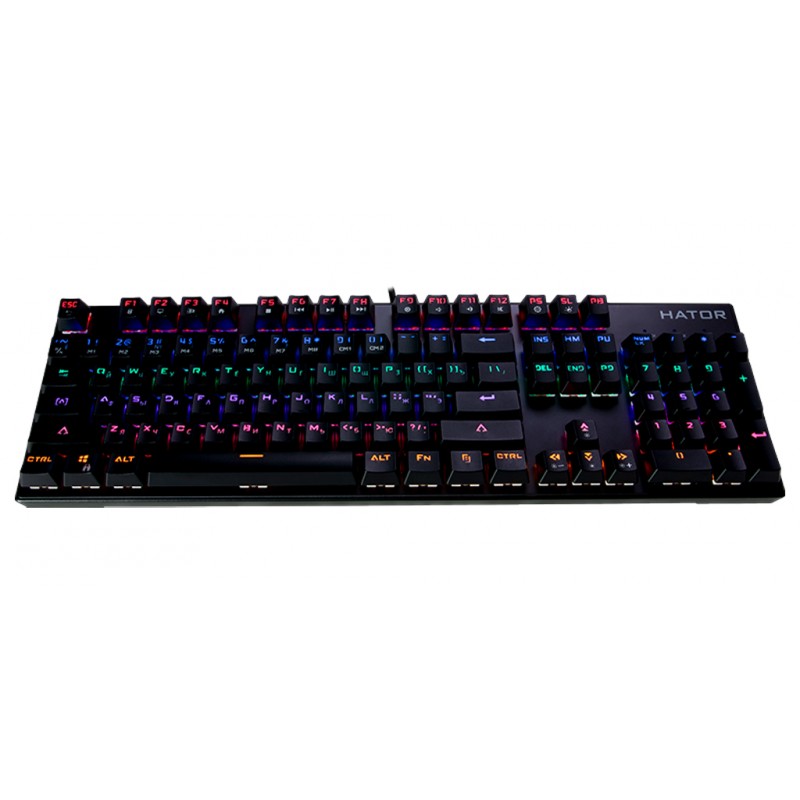 Клавіатура ігрова механічна Hator Starfall, Outemu Red Rainbow LED Black USB