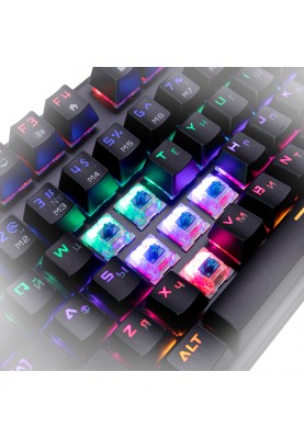 Клавіатура ігрова механічна Hator Starfall, Outemu Red Rainbow LED Black USB