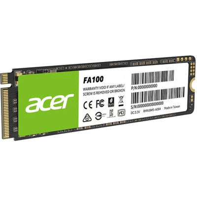 Накопичувач SSD 1TB Acer FA100 M.2 2280 NVMe 1.4 PCIe Gen 3x4 3D NAND, Retail Накопичувач SSD 1TB Acer FA100 M.2 2280 NVMe 1.4 PCIe Gen 3x4 3D NAND, Retail
