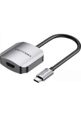 Перехідник USB 3.1 Type-C --> HDMI (F), 4K 30HZ, кабель 0.15м, Vention сірий