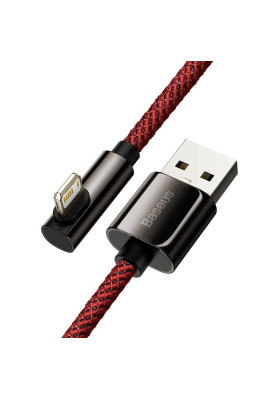 Кабель USB AM-Lightning M, 2 м, 2.4A, 90° Червоний, Legend Series Elbow CACS Baseus