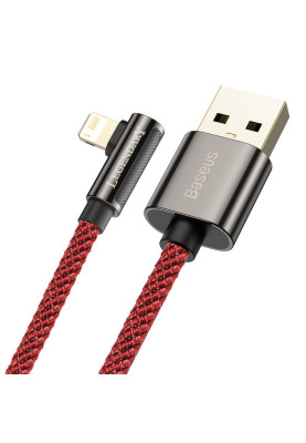 Кабель USB AM-Lightning M, 2 м, 2.4A, 90° Червоний, Legend Series Elbow CACS Baseus