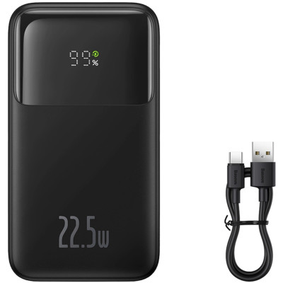 УМБ Baseus Comet Series 20000mAh 22.5W PD with Display USB-A / USB-C cable black УМБ Baseus Comet Series 20000mAh 22.5W PD with Display USB-A / USB-C cable black