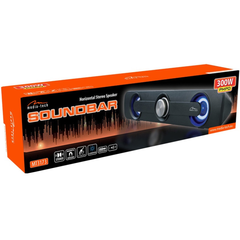 Акустична система 1.0 Media-Tech  5W, Bluetooth/AUX/ soundbar, чорна
